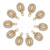 10Pcs Rack Plating Brass Micro Pave Clear Cubic Zirconia Pendants ZIRC-SZ0004-07-1