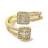 Rack Plating Brass Micro Pave Cubic Zirconia Cuff Rings RJEW-H228-12G-2