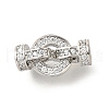 Ring Brass Micro Pave Clear Cubic Zirconia Fold Over Clasps KK-V008-21P-1