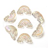 UV Plating Rainbow Iridescent Acrylic Enamel Beads OACR-G012-08B-1