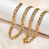 304 Stainless Steel Cuban Link Chain Necklaces NJEW-S442-01G-2