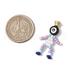 Baking Paint Glass Seed Beaded Human Pendants PALLOY-MZ00653-2