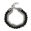 Natural Silver Leaf Jasper Round Beads Multi-strand Bracelets BJEW-D330-02P-07-4