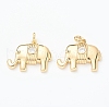 Brass Micro Pave Clear Cubic Zirconia Pendants ZIRC-B010-39G-1