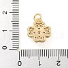 Rack Plating Brass Micro Pave Clear Cubic Zirconia Pendants KK-F089-14G-3