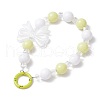Acrylic Bowknot & Glass Round Beads Pendant Decorations HJEW-JM03324-02-4