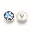 Christmas Pattern Brass Glass Snap Buttons SNAP-Q007-097P-M-2