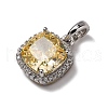 925 Sterling Silver Pave Yellow Cubic Zirconia Pendants STER-F063-01A-02-2