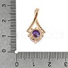 Brass Micro Pave Cubic Zirconia Pendants KK-E795-22KCG-02-3