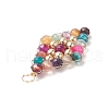 Natural Mixed Stone Copper Wire Wrapped Pendants PALLOY-JF02012-4