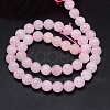 Round Natural Grade A Madagascar Rose Quartz Beads Strands G-F222-40-10mm-3