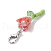 Lily Glass & Acrylic Pendant Decorations HJEW-JM01988-4