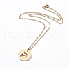 304 Stainless Steel Pendant Necklaces NJEW-E147-02G-2