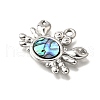 304 Stainless Steel Pave Natural Paua Shell Pendants STAS-C122-21A-01P-2