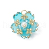 Handmade Glass Seed Beaded Sakura Pendants PALLOY-MZ00763-05-1