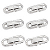 GOMAKERER 6Pcs 3 Styles 304 Stainless Steel Fold Over Clasps STAS-GO0001-24-1