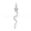 Snake Brass Micro Pave Cubic Zirconia Pendants KK-V007-007P-02-1-1