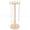 Round Wood Jewelry Necklace Display Organizer Hanging Tower Rack NDIS-WH0017-04-1