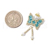 Glass Seed Beaded Butterfly Pendants PALLOY-MZ00649-05-2