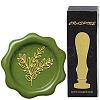 Brass Wax Seal Stamp with Wood Handle AJEW-WH0412-0275-1