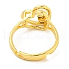 Heart with Letter Rack Plating Brass Micro Pave Cubic Zirconia Adjustable Rings for Women RJEW-I105-06G-G-3
