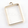 Rack Plating Alloy Rectangle Open Back Bezel Pendants PALLOY-S047-28E-FF-2