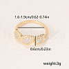 Exquisite Teardrop Brass Micro Pave Clear Cubic Zirconia Finger Rings for Women XH4906-1-1