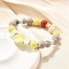 Handmade Porcelain Beads & Synthetic Howlite Beads Stretch Bracelets for Women BJEW-D307-01F-5