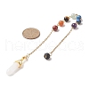 Bullet & Round Gemstone Dowsing Pendulums PALLOY-JF02034-01-2