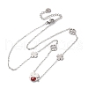 304 Stainless Steel FireBrick Enamel Ladybug Clover Link Chain Necklaces NJEW-R026-11P-4