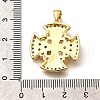 Rack Plating Brass Micro Pave Cubic Zirconia Pendants KK-L226-049G-02-3