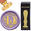 Brass Wax Seal Stamps with Wood Handle AJEW-WH0412-0237-1