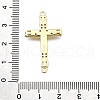 Brass Micro Pave Clear Cubic Zirconia Religion Crucifix Cross Connector Charms KK-Z100-22G-01-3