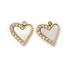 304 Stainless Steel Rhinestone Shell Pendants STAS-V015-19G-1