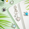   6Pcs 6 Style Natural & Synthetic Gemstone Pendants G-PH0001-80-4