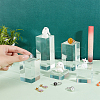 FINGERINSPIRE 5Pcs 5 Styles Square Transparent Acrylic Jewelry Display Pedestals ODIS-FG0001-65-3