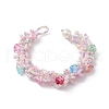 Flower Glass Seed Braided Beaded Bracelets BJEW-MZ00059-1