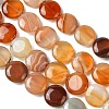 Flat Round Gemstone Natural Red Agate Stone Beads Strands G-S110-03-2