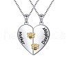 2Pcs Mother's Day Bees Heart Alloy Crystal Rhinestone Mother and Daughter Pendant Necklaces FS-WG6BE42-01-3