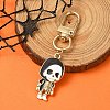 Halloween Skeleton Alloy Enamel Pendant Decoration HJEW-YW00033-03-1