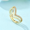 Adjustable Brass Micro Pave Clear Cubic Zirconia Finger Rings RJEW-S044-140-NF-4