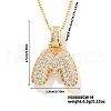 Elegant Brass Micro Pave Clear Cubic Zirconia 3D Initial Necklaces DV4415-11-1