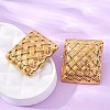 304 Stainless Steel Woven Stud Earrings EJEW-R027-04G-01-3