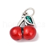 Fine Silver Red Enamel Fruit Pendants STER-F060-01AS-02-1