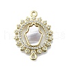Hamsa Hand Connector Charms KK-V010-02G-03-1