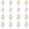 DICOSMETIC 16Pcs 4 Style Alloy Micro Pave Cubic Zirconia Pendants FIND-DC0002-69-1