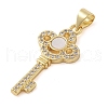 Brass Micro Pave Clear Cubic Zirconia Pendant KK-I712-58G-04-2