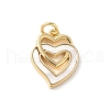 Brass Pave Natural White Shell Pendants KK-S522-08C-G-1
