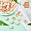 OLYCRAFT 100Pcs Natural Unfinished Wood Beads WOOD-OC0001-82-4