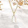 BENECREAT 10Pcs Brass Glass Pendants KK-BC0001-93-6